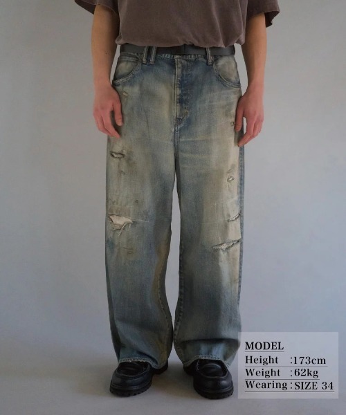 Anachronorm(アナクロノーム)の「【ANACHRONORM】REMAKED WIDE 5P DENIM PANTS(その他パンツ・メンズ・ライトブルー・30/32)」の12枚目の写真