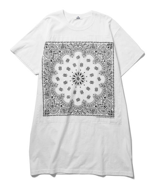 BEAMS BOY（ビームスボーイ）の「【予約】CHED / バンダナ パッチ Tシャツワンピース（ワンピース・レディース・ホワイト/ネイビー・ONE SIZE）」の11枚目の写真