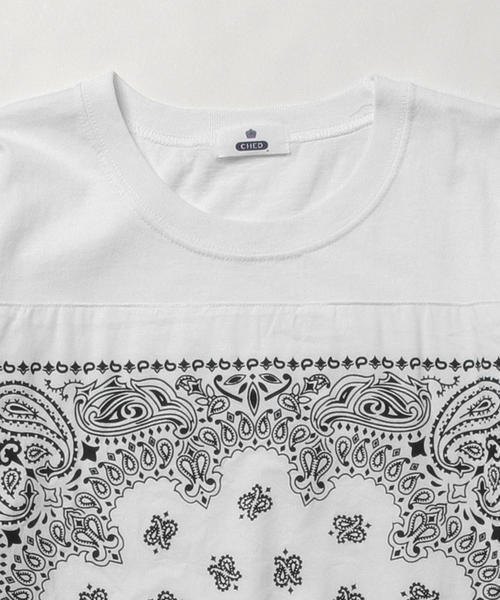BEAMS BOY（ビームスボーイ）の「【予約】CHED / バンダナ パッチ Tシャツワンピース（ワンピース・レディース・ホワイト/ネイビー・ONE SIZE）」の12枚目の写真
