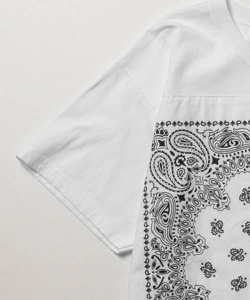 BEAMS BOY（ビームスボーイ）の「【予約】CHED / バンダナ パッチ Tシャツワンピース（ワンピース・レディース・ホワイト/ネイビー・ONE SIZE）」の8枚目の写真