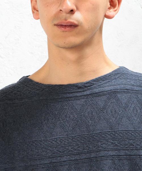 green label relaxing（グリーンレーベルリラクシング）の「SC JQ HEM/BTN BOAT/N 5分袖 カットソー◆（Tシャツ/カットソー・メンズ・ネイビー/ホワイト・LARGE/SMALL/MEDIUM）」の11枚目の写真