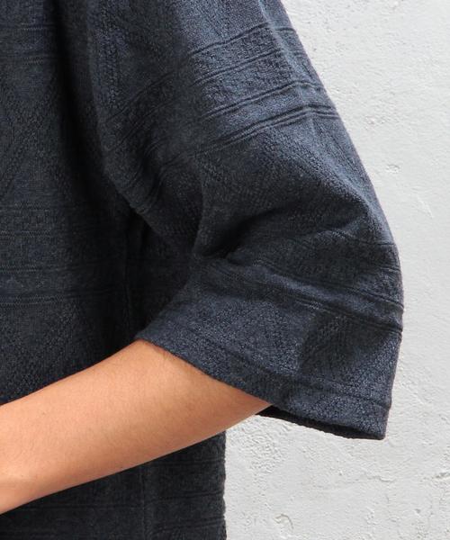 green label relaxing（グリーンレーベルリラクシング）の「SC JQ HEM/BTN BOAT/N 5分袖 カットソー◆（Tシャツ/カットソー・メンズ・ネイビー/ホワイト・LARGE/SMALL/MEDIUM）」の12枚目の写真