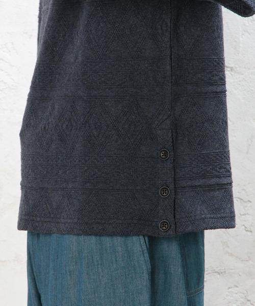 green label relaxing（グリーンレーベルリラクシング）の「SC JQ HEM/BTN BOAT/N 5分袖 カットソー◆（Tシャツ/カットソー・メンズ・ネイビー/ホワイト・LARGE/SMALL/MEDIUM）」の3枚目の写真