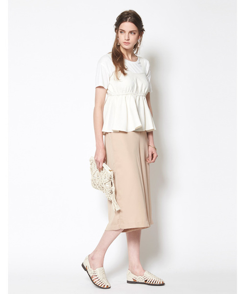 titivate（ティティベイト）の「ｵｰﾊﾞｰｷｬﾐｿｰﾙ（キャミソール・レディース・ホワイト/ホワイト系その他/ブルー系その他/カーキ・M）」の6枚目の写真