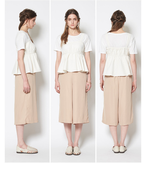 titivate（ティティベイト）の「ｵｰﾊﾞｰｷｬﾐｿｰﾙ（キャミソール・レディース・ホワイト/ホワイト系その他/ブルー系その他/カーキ・M）」の7枚目の写真