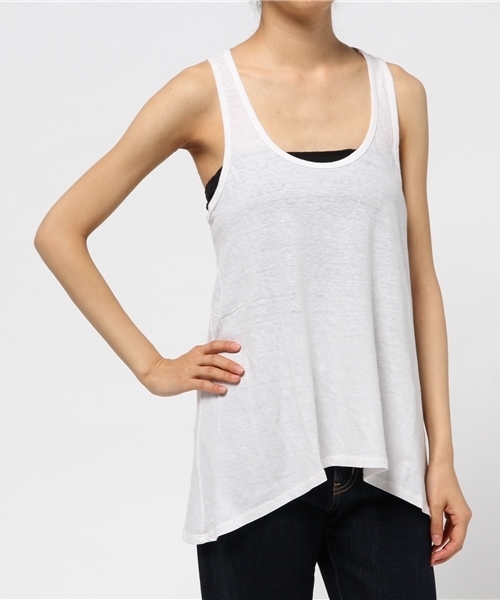 Denim & Supply Ralph Lauren（デニムアンドサプライラルフローレン）の「コットンリネン レーサーバック タンクトップ（タンクトップ・レディース・ホワイト・MEDIUM/SMALL/LARGE/X-SMALL）」の8枚目の写真