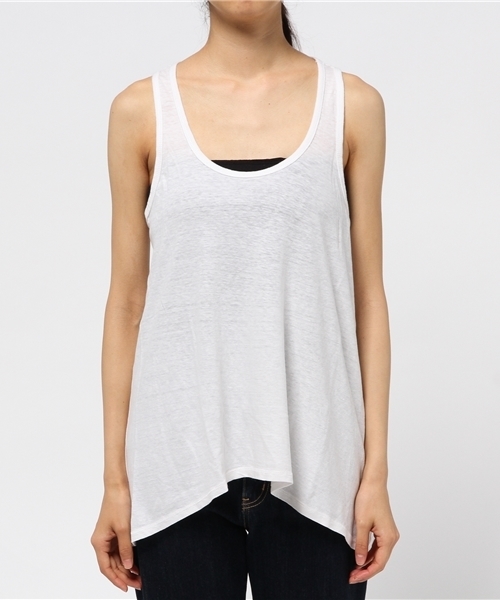 Denim & Supply Ralph Lauren（デニムアンドサプライラルフローレン）の「コットンリネン レーサーバック タンクトップ（タンクトップ・レディース・ホワイト・MEDIUM/SMALL/LARGE/X-SMALL）」の2枚目の写真