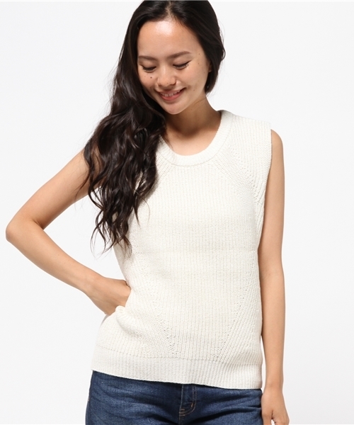 NATURAL BEAUTY BASIC（ナチュラルビューティーベーシック）の「ラメノースリニット（ニット/セーター・レディース・ホワイト系その他/ブルー/ネイビー・MEDIUM）」の12枚目の写真