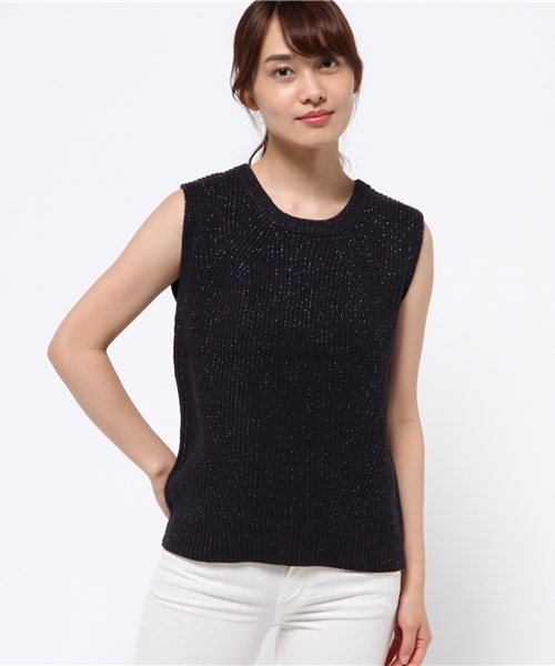 NATURAL BEAUTY BASIC（ナチュラルビューティーベーシック）の「ラメノースリニット（ニット/セーター・レディース・ホワイト系その他/ブルー/ネイビー・MEDIUM）」の2枚目の写真