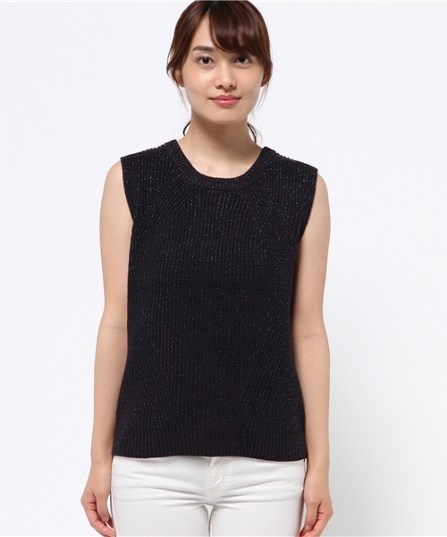 NATURAL BEAUTY BASIC（ナチュラルビューティーベーシック）の「ラメノースリニット（ニット/セーター・レディース・ホワイト系その他/ブルー/ネイビー・MEDIUM）」の8枚目の写真