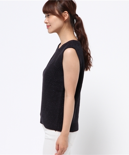 NATURAL BEAUTY BASIC（ナチュラルビューティーベーシック）の「ラメノースリニット（ニット/セーター・レディース・ホワイト系その他/ブルー/ネイビー・MEDIUM）」の9枚目の写真