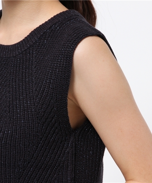 NATURAL BEAUTY BASIC（ナチュラルビューティーベーシック）の「ラメノースリニット（ニット/セーター・レディース・ホワイト系その他/ブルー/ネイビー・MEDIUM）」の5枚目の写真