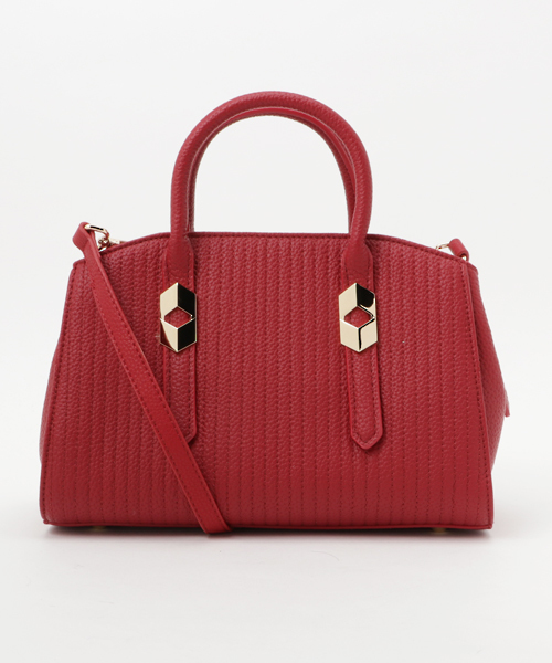 PLAIN CLOTHING（プレーンクロージング）の「ストライプキルティングハンドバッグ【PLAIN CLOTHING】（ハンドバッグ・レディース・ブラック/カーキ/レッド/キャメル/ネイビー/ダークグレー・FREE）」の6枚目の写真