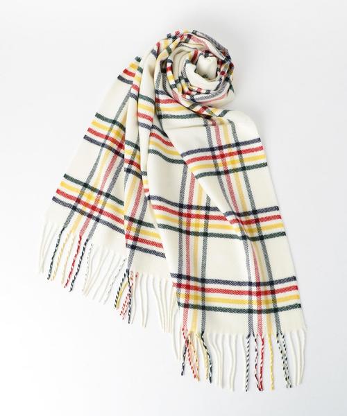 coen(コーエン)の「チェックマフラー2●(マフラー・メンズ・ホワイト/ブラック/レッド/ネイビー/その他1/その他2・FREE)」の1枚目の写真