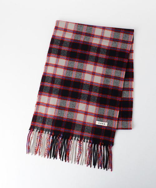 coen(コーエン)の「チェックマフラー2●(マフラー・メンズ・ホワイト/ブラック/レッド/ネイビー/その他1/その他2・FREE)」の7枚目の写真