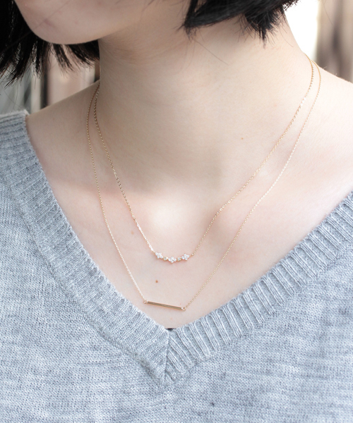 NOIR K10YGダイヤモンドネックレス NOIR DE POUPEE DE POUPEE（ノ