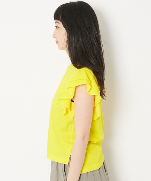 AMERICAN RAG CIE(アメリカンラグシー)の「AMERICAN RAG CIE フリルスリーブカットソー(Tシャツ/カットソー・レディース・ホワイト/パープル/イエロー/チャコールグレー・FREE)」の18枚目の写真