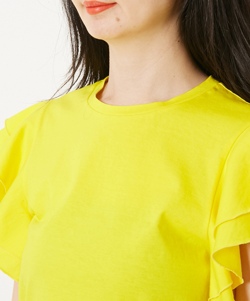 AMERICAN RAG CIE(アメリカンラグシー)の「AMERICAN RAG CIE フリルスリーブカットソー(Tシャツ/カットソー・レディース・ホワイト/パープル/イエロー/チャコールグレー・FREE)」の9枚目の写真