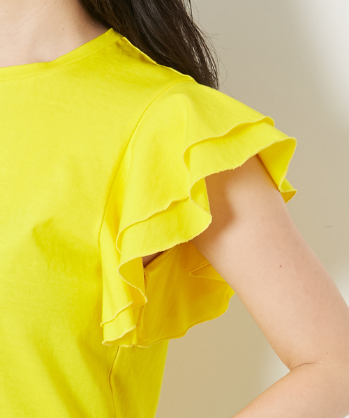 AMERICAN RAG CIE(アメリカンラグシー)の「AMERICAN RAG CIE フリルスリーブカットソー(Tシャツ/カットソー・レディース・ホワイト/パープル/イエロー/チャコールグレー・FREE)」の10枚目の写真