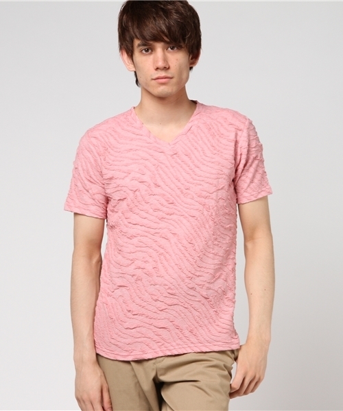 VENCEEXCHANGE(ヴァンスエクスチェンジ)の「MIXジャガードTシャツ (Tシャツ/カットソー・メンズ・ブラック/ダークグレー/ブルー/ホワイト/ピンク/ネイビー/ボルドー/ダークグリーン/パープル・LARGE/MEDIUM/X-LARGE)」の15枚目の写真
