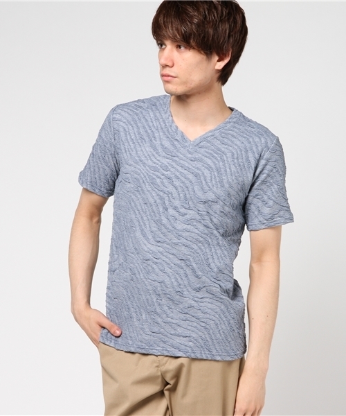 VENCEEXCHANGE(ヴァンスエクスチェンジ)の「MIXジャガードTシャツ (Tシャツ/カットソー・メンズ・ブラック/ダークグレー/ブルー/ホワイト/ピンク/ネイビー/ボルドー/ダークグリーン/パープル・LARGE/MEDIUM/X-LARGE)」の16枚目の写真