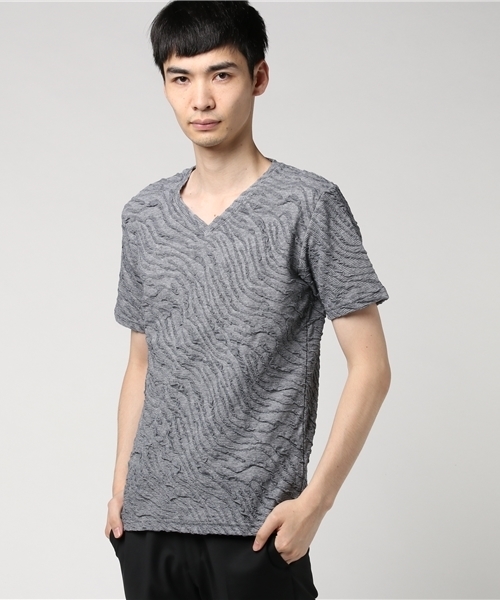 VENCEEXCHANGE(ヴァンスエクスチェンジ)の「MIXジャガードTシャツ (Tシャツ/カットソー・メンズ・ブラック/ダークグレー/ブルー/ホワイト/ピンク/ネイビー/ボルドー/ダークグリーン/パープル・LARGE/MEDIUM/X-LARGE)」の5枚目の写真