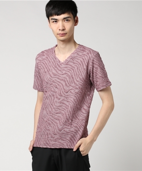 VENCEEXCHANGE(ヴァンスエクスチェンジ)の「MIXジャガードTシャツ (Tシャツ/カットソー・メンズ・ブラック/ダークグレー/ブルー/ホワイト/ピンク/ネイビー/ボルドー/ダークグリーン/パープル・LARGE/MEDIUM/X-LARGE)」の9枚目の写真