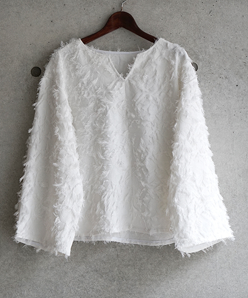 laboratory work（ラボラトリーワーク）の「フラワーフリンジジャカードプルオーバー（シャツ/ブラウス・レディース・ブラック/オフホワイト/マスタード・MEDIUM）」の22枚目の写真