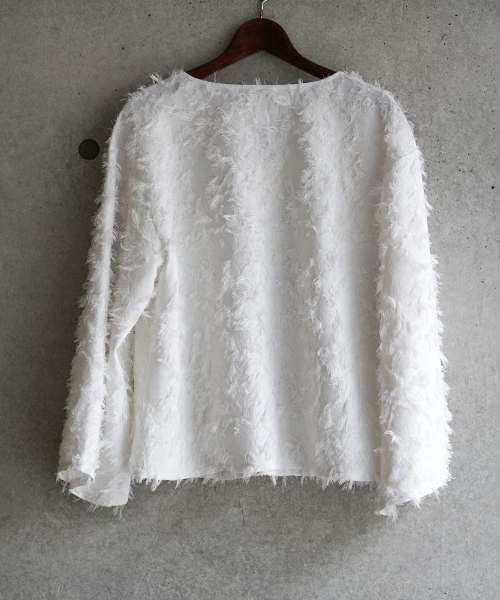 laboratory work（ラボラトリーワーク）の「フラワーフリンジジャカードプルオーバー（シャツ/ブラウス・レディース・ブラック/オフホワイト/マスタード・MEDIUM）」の20枚目の写真