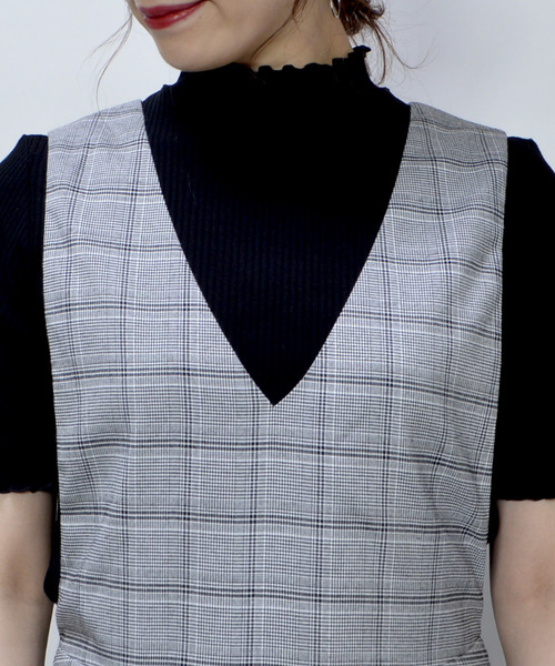 archives（アルシーヴ）の「【WEB限定色追加♪】タックジャンパースカート（ジャンパースカート・レディース・ブラック/ネイビー/ベージュ/オフホワイト/グレー・MEDIUM）」の8枚目の写真