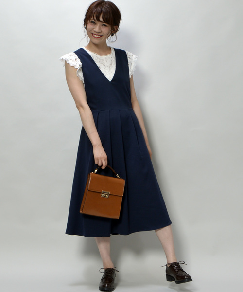 archives（アルシーヴ）の「【WEB限定色追加♪】タックジャンパースカート（ジャンパースカート・レディース・ブラック/ネイビー/ベージュ/オフホワイト/グレー・MEDIUM）」の12枚目の写真