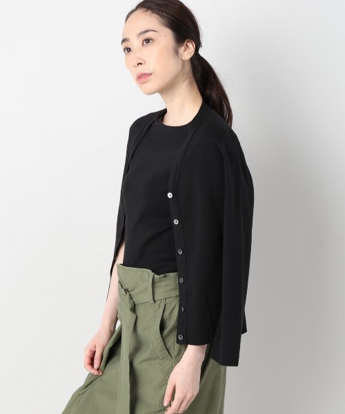 Spick & Span（スピックアンドスパン）の「マーセライズコットン Vカーディガン◆（カーディガン/ボレロ・レディース・ブラック/マルチ/グリーン系その他/その他5/キャメル/ボルドー・FREE）」の2枚目の写真