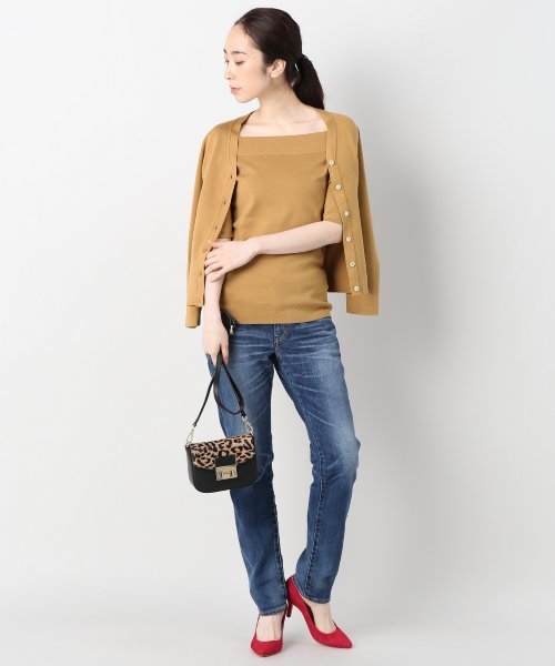 Spick & Span（スピックアンドスパン）の「マーセライズコットン Vカーディガン◆（カーディガン/ボレロ・レディース・ブラック/マルチ/グリーン系その他/その他5/キャメル/ボルドー・FREE）」の8枚目の写真