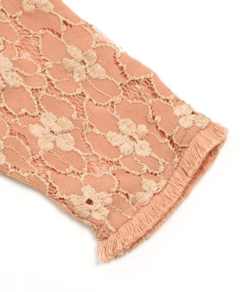 apres les cours（アプレレクール）の「レースガウン（カーディガン/ボレロ・キッズ・オフホワイト/サーモンピンク・110/130/140/100/120/90）」の12枚目の写真