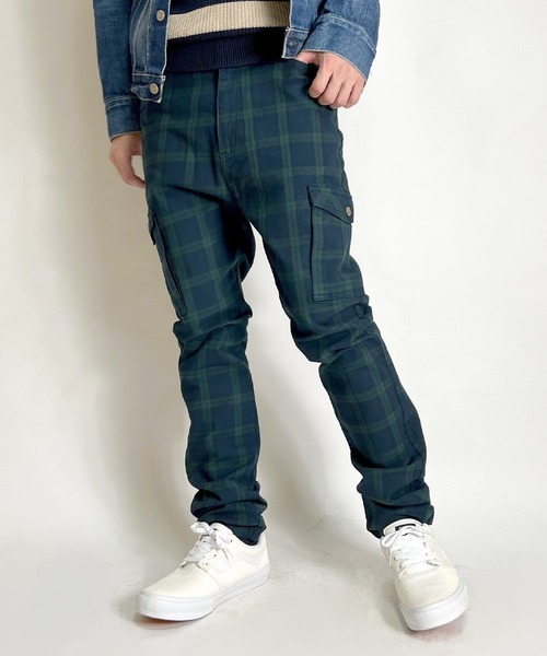 BEATJIVE（ビートジャイブ）の「カーゴパンツ ストレッチ ちょいサルエル テーパード スリム スキニーパンツ キレイめ ツイル デニムパンツ メンズ（カーゴパンツ・メンズ・ブラック/ベージュ/カーキ/インディゴブルー/アーミー/グレー系その他/ブラック系その他/グレー系その他2/ブルー系その他/ブルー系その他2・2/4/3）」の3枚目の写真