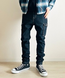 BEATJIVE（ビートジャイブ）の「カーゴパンツ ストレッチ ちょいサルエル テーパード スリム スキニーパンツ キレイめ ツイル デニムパンツ メンズ（カーゴパンツ）」