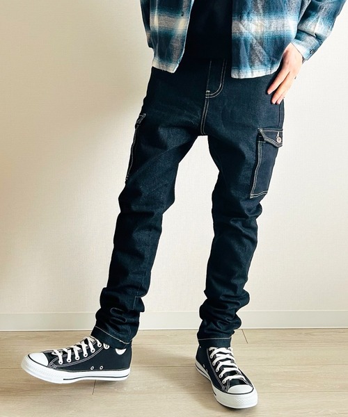 セール】カーゴパンツ ストレッチ ちょいサルエル テーパード スリム