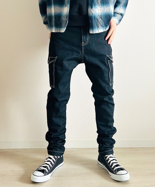 セール】カーゴパンツ ストレッチ ちょいサルエル テーパード スリム