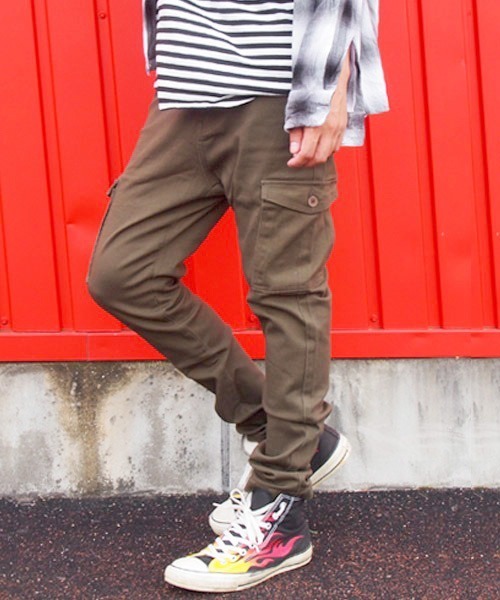 BEATJIVE（ビートジャイブ）の「カーゴパンツ ストレッチ ちょいサルエル テーパード スリム スキニーパンツ キレイめ ツイル デニムパンツ メンズ（カーゴパンツ・メンズ・ブラック/ベージュ/カーキ/インディゴブルー/アーミー/グレー系その他/ブラック系その他/グレー系その他2/ブルー系その他/ブルー系その他2・2/4/3）」の14枚目の写真