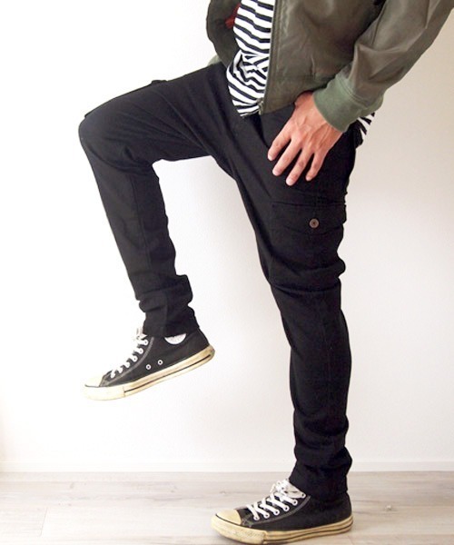 BEATJIVE（ビートジャイブ）の「カーゴパンツ ストレッチ ちょいサルエル テーパード スリム スキニーパンツ キレイめ ツイル デニムパンツ メンズ（カーゴパンツ・メンズ・ブラック/ベージュ/カーキ/インディゴブルー/アーミー/グレー系その他/ブラック系その他/グレー系その他2/ブルー系その他/ブルー系その他2・2/4/3）」の16枚目の写真