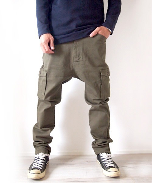 BEATJIVE（ビートジャイブ）の「カーゴパンツ ストレッチ ちょいサルエル テーパード スリム スキニーパンツ キレイめ ツイル デニムパンツ メンズ（カーゴパンツ・メンズ・ブラック/ベージュ/カーキ/インディゴブルー/アーミー/グレー系その他/ブラック系その他/グレー系その他2/ブルー系その他/ブルー系その他2・2/4/3）」の18枚目の写真