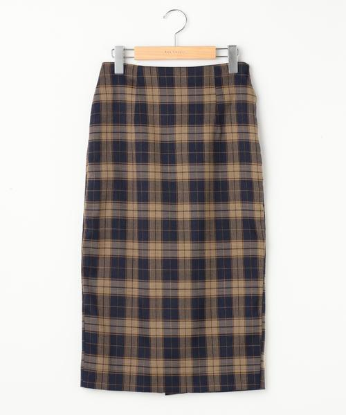 RAY CASSIN（レイカズン）の「チェック柄ペンシルスカート（スカート・レディース・ネイビー/レッド/オレンジ・FREE）」の9枚目の写真