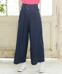 KOBE LETTUCE | Dカンベルト付ハイウエストワイドデニムパンツ/レディースボトムス/ジーンズ[M2018]神戸レタス(デニムパンツ)