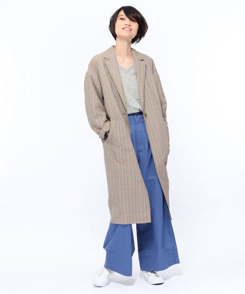 LAKOLE（ラコレ）の「【汗ジミ軽減】USAコットンVネックロングTシャツ / LAKOLE（Tシャツ/カットソー・レディース・ライトピンク/グレー/ライトグリーン/オフホワイト・MEDIUM/SMALL）」の8枚目の写真