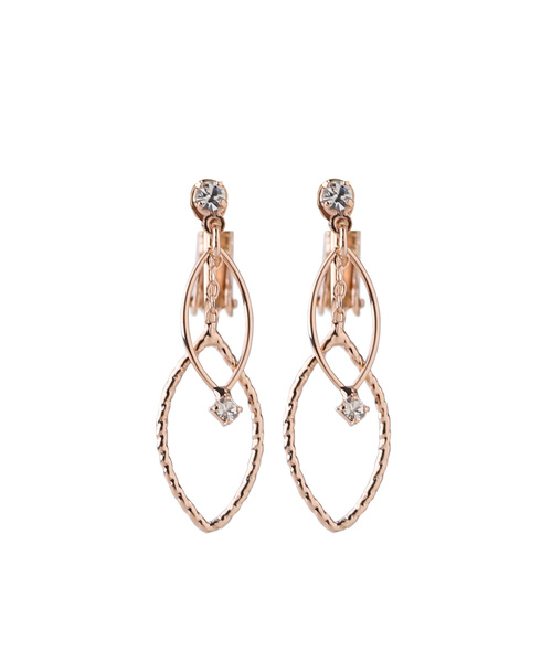 ANEMONE（アネモネ）の「クリアビジューとリーフが揺れるイヤリング（イヤリング・レディース・シルバー/ゴールド/ピンクゴールド・FREE）」の4枚目の写真