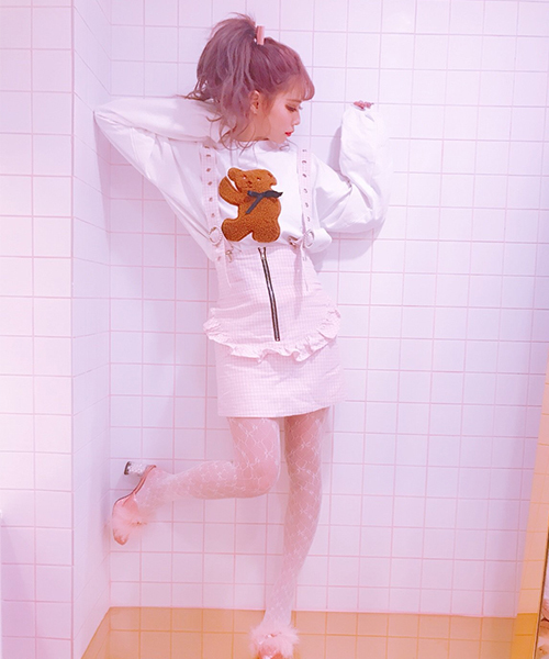 Swankiss（スワンキス）の「PP sugar check S/K（スカート・レディース・ライトブルー/ピンク/ブラック・FREE）」の3枚目の写真