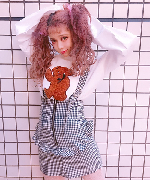 Swankiss（スワンキス）の「PP sugar check S/K（スカート・レディース・ライトブルー/ピンク/ブラック・FREE）」の2枚目の写真