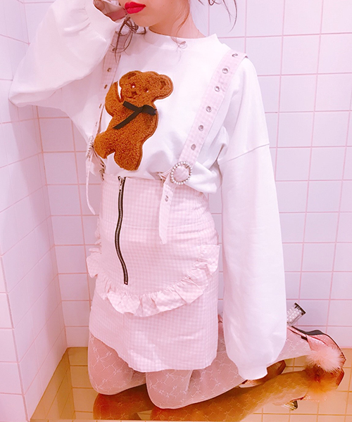 Swankiss（スワンキス）の「PP sugar check S/K（スカート・レディース・ライトブルー/ピンク/ブラック・FREE）」の8枚目の写真