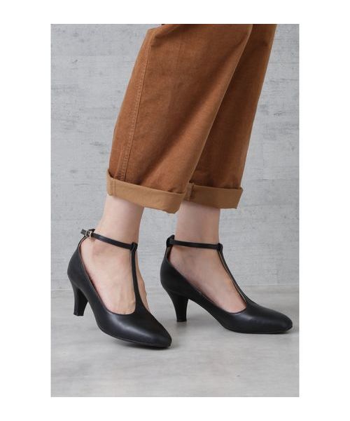 NATURAL BEAUTY BASIC（ナチュラルビューティーベーシック）の「【雑誌掲載】Tストラップパンプス（パンプス・レディース・ブラック/グリーン系その他・23.0cm/24.0cm/24.5cm/23.5cm）」の2枚目の写真