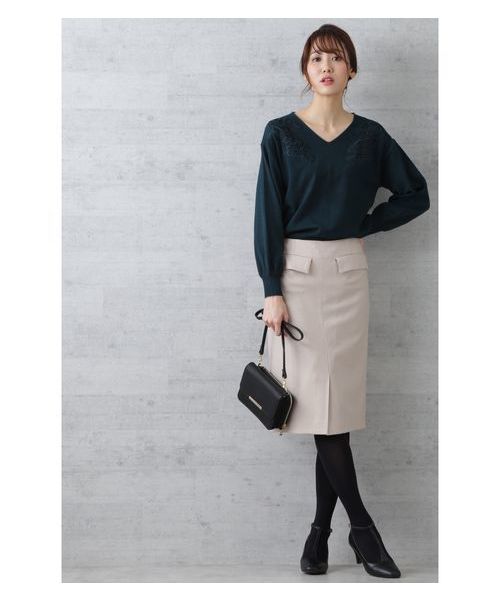 NATURAL BEAUTY BASIC（ナチュラルビューティーベーシック）の「【雑誌掲載】Tストラップパンプス（パンプス・レディース・ブラック/グリーン系その他・23.0cm/24.0cm/24.5cm/23.5cm）」の8枚目の写真